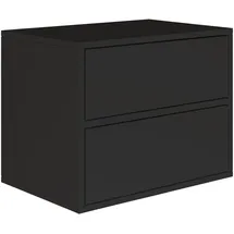 Selsey Framme – Nachttisch Hängend mit 2 Schubladen, Schwarz, 50 cm - Selsey