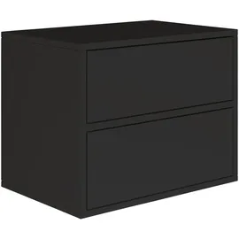 Selsey Framme – Nachttisch Hängend mit 2 Schubladen, Schwarz, 50 cm - Selsey