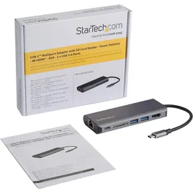 Startech DKT30CSDHPD USB-C Multiport Adapter - 2x USB 3.0/HDMI/SD/Gigabit Ethernet Grau/Schwarz