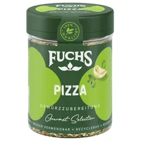 Fuchs Gourmet Selection Mediterran – Pizza Gewürzzubereitung, nachfüllbares Pizzagewürz, Gewürzmischung mit italienischen Kräutern, ideal für Bruschetta, vegan, 30 g