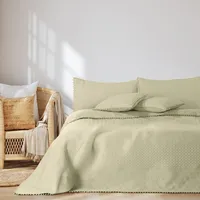AmeliaHome Tagesdecke mit Pompons 170x270 cm Bettüberwürf zweiseitig Ultrasonic