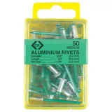 C.K Tools T3819a 412 Blindniete Ø x l 3.15 mm x 9 mm Aluminium 50 Nietmuttern aus Mehrfarbig