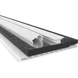 HEXIM PVC Rollladenkastendeckel Komplettset, Rollladenkastendeckel, Aufnahmeprofil & Rollladentraverse, Länge: 1000 - 2000mm, Breite: 120 - 320mm,...