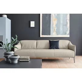 W.Schillig Sofa Leder 3-Sitzer Grau