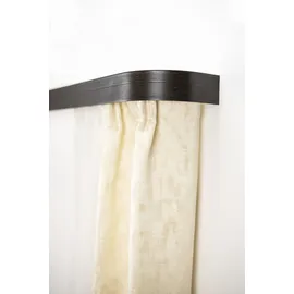 GARESA Schienensystem GARESA "Kunststoffschiene mit Blende", grau (wengefarben), L:450cm, Kunststoff, Gardinenstangen, Schienensystem, seitlich mit 2 Rundbögen (kein Spalt zwischen Vorhang und Wand)