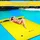 Costway 270x180cm Wasserhängematte Wasserliege 300kg Tragkraft, Schwimmmatte Schwimmender Teppich, Schwimminsel Gelb