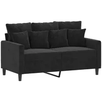vidaXL 2-Sitzer-Sofa Schwarz 120 cm Samt