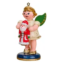 Hubrig Volkskunst GmbH Engel mit Weihnachtsmann 6,5 cm weiß