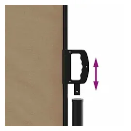 vidaXL Seitenmarkise 120 x 600 cm Taupe Polyester