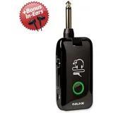 Nux Mighty Plug Verstärker- und Effekt-Simulation + Bonus In Ear Kopfhörer (Display, USB-DAC, Bluetooth), Kopfhörerverstärker, Schwarz