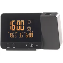 Infactory Funk-Wetterstation mit Projektions-Wecker, Außensensor & USB, schwarz