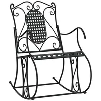 Furnicato Schaukelstuhl 84 cm Schwarz Stahl