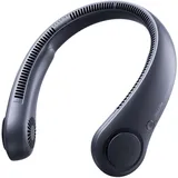 JISULIFE Tragbarer Nackenventilator, Hals-Ventilator ohne Flügel, 5 Geschwindigkeiten, 4000 mAh Batteriebetriebener tragbarer persönlicher Ventilator, Geschenk für Frauen und Männer -Dunkelblau