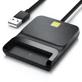 CSL - USB Chipkartenleser - SmartCard Reader/SIM Kartenleser - Plug&Play - Power/Status-LED - USB Bus-Powered – kompatibel mit Mac OS X + Windows 7-11 - schwarz