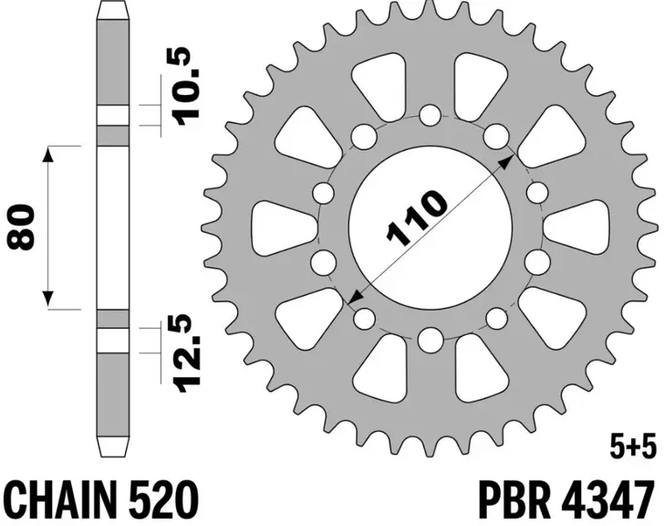 PBR Hintere Ritzelstahlstandard – 520