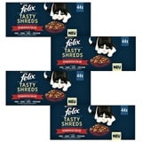 Felix 44 x 80g Tasty Shreds Geschmacksvielfalt vom Land Felix Katzenfutter nass