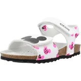 GEOX B CHALKI Girl Sandal, White/FLUOFUCHSIA, 22 EU