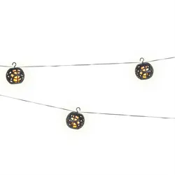 MARELIDA LED Solar Lichterkette Feuerball Flammeneffekt 8 Leuchtkugeln 2,1m outdoor