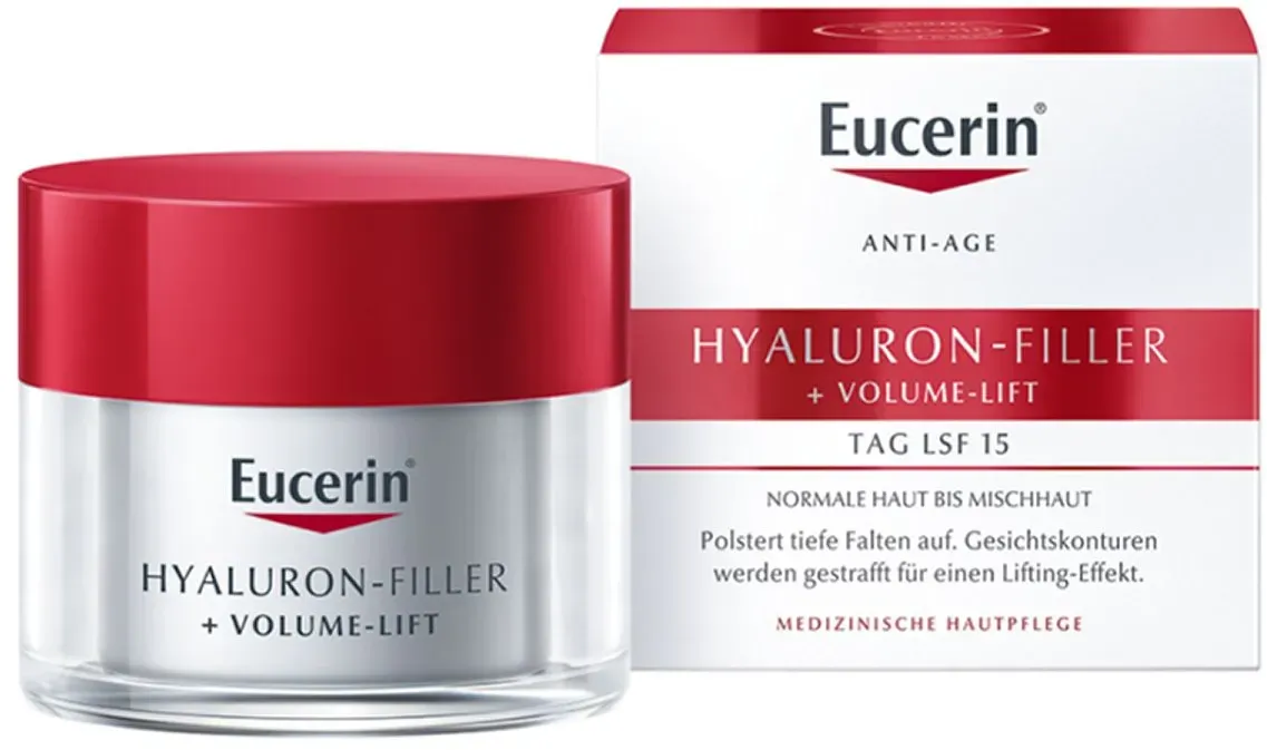 Eucerin Hyaluron-Filler Tagespflege für normale bis Mischhaut – Glättet Falten, pflegt die Haut & beugt vorzeitiger Hautalterung vor