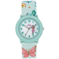 Prinzessin Lillifee Quarzuhr, Armbanduhr, 2037728 Textilband Blumen Schmetterling t...