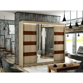 altdecor Kleiderschrank, Sonoma Eiche, Braun, Holzwerkstoff, 250x215x61 cm, Schlafzimmer, Kleiderschränke
