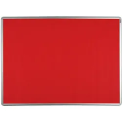 Textil-Pinnwand ekoTAB mit Alurahmen, 900 x 600 mm, rot
