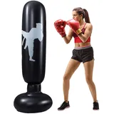 HJYDGJ Standboxsack 160 cm Aufblasbarer Boxsack Aufblasbare Boxsack Stehend Stehend Standboxsack einziehbarer PVC-boxsack stehend Geeignet zum Üben von Karate, Taekwondo, Boxen usw (Schwarz)