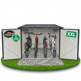 ALBATROS XXL Fahrradgarage Metall wetterfest & abschließbar, für 4 Fahrräder & E-Bikes, Fahrradbox 229x203x162 cm, Fahrradunterstand aus verzinktem Stahl RAL7016 anthrazit, Gartenbox mit Zubehör