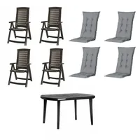 JARDIN Aruba+Elise Set 9-tlg. Graphit/Grau
