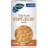 Wasa Tasty Snacks Rounds Sesame & Sea Salt – Rundes Knäckebrot aus Weizen mit Sesam und Meersalz – 8er Pack (8 x 235 g)