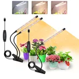 COKOLILA 2 Stücke Pflanzenlampe LED, 240 LEDs Vollspektrum Pflanzenlicht, 3000K 5000K 660nm Pflanzenleuchte für Zimmerpflanzen mit Timer, 3 Lichtmodi, ideal für Pflanzen(kein Adapter)
