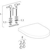 Geberit WC-Sitz RENOVA COMPACT abn m De Scharniere Edelstahl pergamon