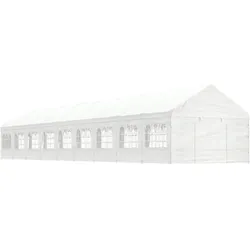 vidaXL Pavillon mit Dach Weiß 20,07x4,08x3,22 m Polyethylen