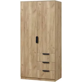 [en.casa] Kleiderschrank Eiselfing 176x80x52 cm 3 Schubladen