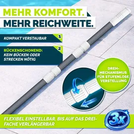 tillvex Teleskopstange grau 1,20 - 3,60 m