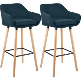CLP Barhocker 2er Set 55 x 99 x 46 cm Blau