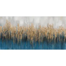 Gemälde ABSTRAKT BLAU GOLD - bunt