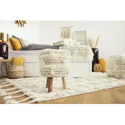 Kayoom Hocker Coralia 400 Creme / Khaki