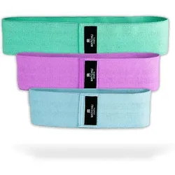 Widerstandsbänder - 3er Set - Fitnessbänder - Booty Bands - Hip Bands BLAU 75 kg