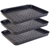 Intirilife Schuhablage Schwarz, Kunststoff, 27.5x4.5x35 cm, Garderobe, Schuhaufbewahrung