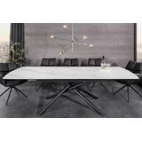 riess-ambiente Esstisch MIKADO 180-230cm weiß / schwarz · ausziehbarer Keramik-Tisch (Einzelartikel, 1-St), Marmor-Design · verlängerbar · 10 Personen · Sterngestell · Metall grau|weiß