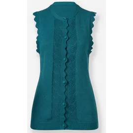 Inspirationen WITT WEIDEN Strickweste in aquapetrol-meliert | Gr.: 44