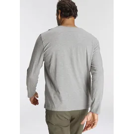 MAN'S WORLD Langarmshirt in weiss-grau-schwarz | Gr.: 40/42