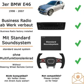 JUST SOUND best choice for caraudio Autoradio Einbaupaket Pioneer MVH-S320BT BMW 3er E46 Business Radio Schwarz Bluetooth USB