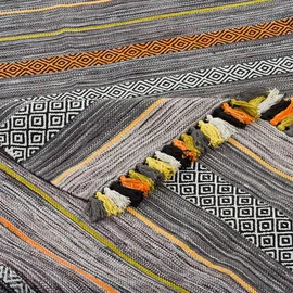 Pergamon Natur Teppich Kelim Kalleen Anthrazit, in 6 Größen