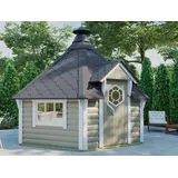 Finn Art Blockhaus Grillkota Exzellent 3,8 x 3,26 m Schwarz