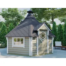 Finn Art Blockhaus Grillkota Exzellent 3,8 x 3,26 m Schwarz