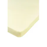 Meyco Baby Uni Spannbettlaken für die Laufgittermatratze (Bettlaken mit weicher Jersey-Qualität, aus 100% Baumwolle, perfekte Passform durch Rundum-Gummizug, Maße: 75 x 95cm), Soft Yellow