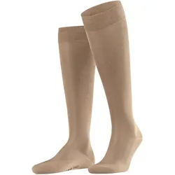 Kniestrümpfe FALKE "Tiago", Herren, Gr. 43-44, braun (camel), Baumwollmischung, unifarben, normal, Socken, mit leichtem Glanz, atmungsaktiv