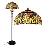 Bidesen 18-zoll-stehlampe Im Tiffany-stil, Gelbe Liaison-buntglas-stehlampe, Leselampe, Antike Ecklampe, Dekor, Schlafzimmer, Wohnzimmer, Heimbüro(Size:18")